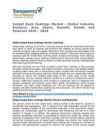 Carpet Back Coatings Market 2016 Share,Trend and Forecast