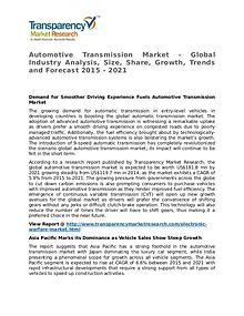 Automotive Transmission Market 2015 Share,Trend and Forecast