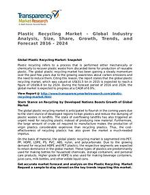 Plastic Recycling Market 2016 Share, Trend, Segmentation and Forecast