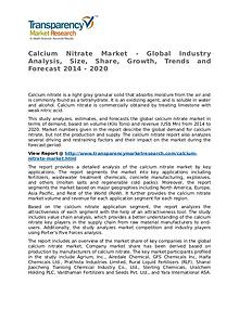 Calcium Nitrate Market 2014 Share, Trend, Segmentation and Forecast