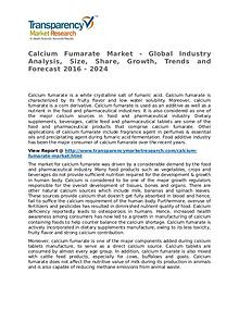 Calcium Fumarate Market SWOT Analysis Of Top Key Player Forecasts