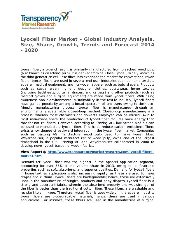Lyocell Fiber Market SWOT Analysis Of Top Key Player Forecast Lyocell Fiber Market - Global Industry Analysis, S