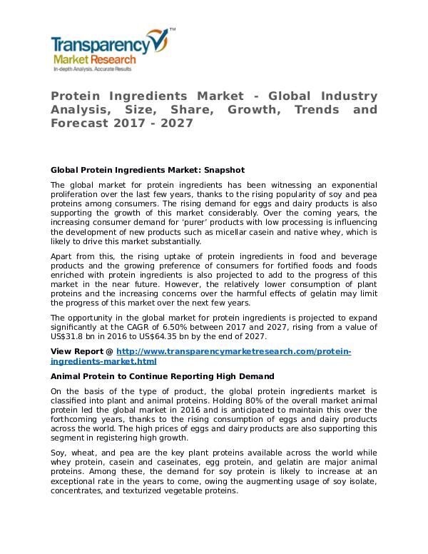 Protein Ingredients Market SWOT Analysis Of Top Key Player Forecasts Protein Ingredients Market - Global Industry Analy