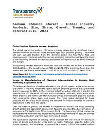 Sodium Chloride Market 2016 Share, Trend, Segmentation and Forecast