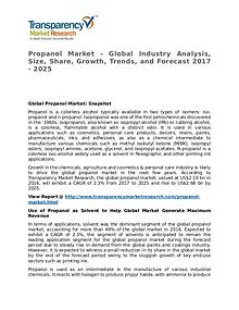 Propanol Market SWOT Analysis Of Top Key Player Forecasts To 2025
