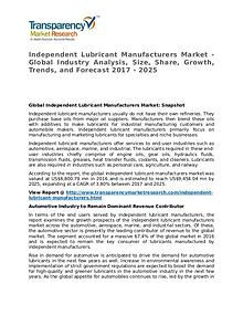 Independent Lubricant Manufacturers Market 2017
