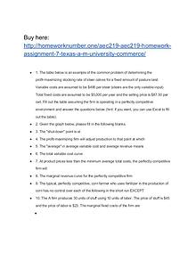 AEC219 AEC219 Homework Assignment 7