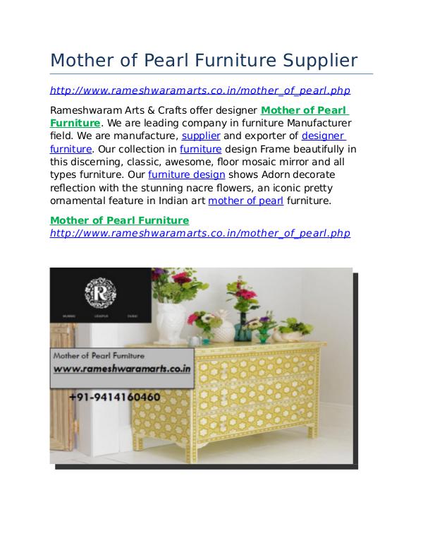 Mother of Pearl Furniture Supplier Mother of Pearl Furniture Supplier