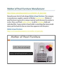 Mother of Pearl Furniture Manufacturer