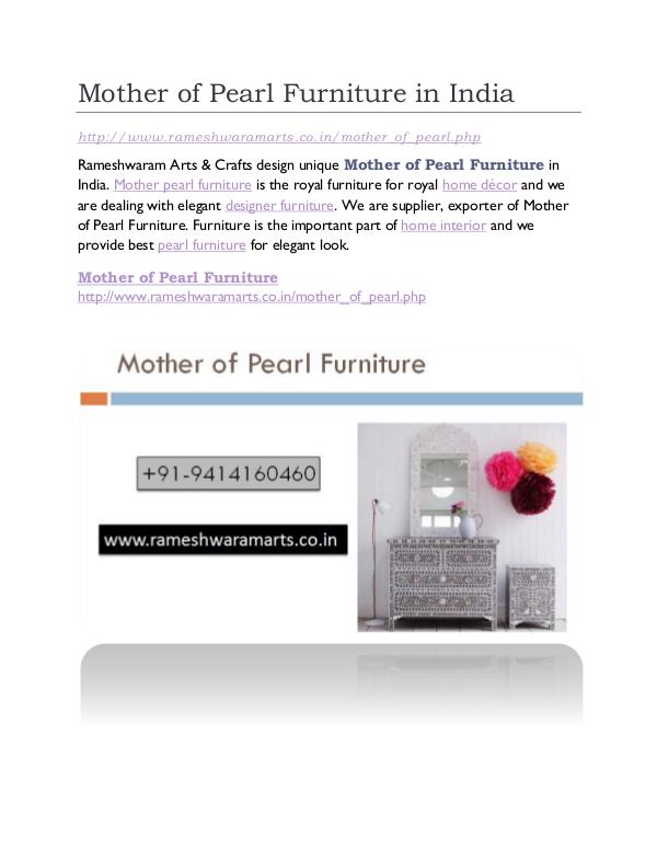 Mother of Pearl Furniture Mother Pearl Furniture in India