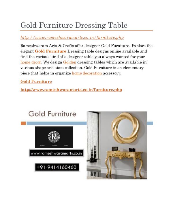 Gold Furniture Store Gold Furniture Dressing Table