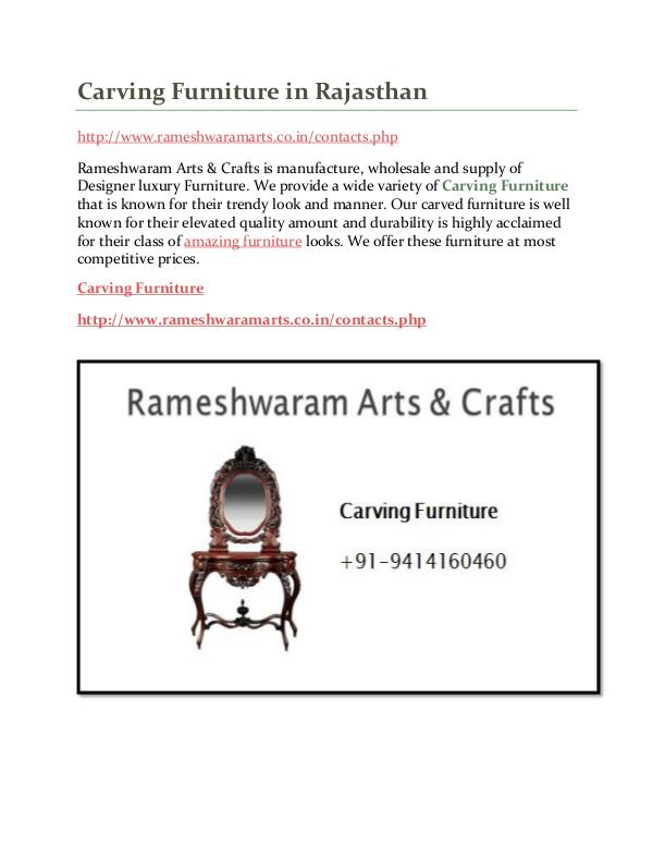 Carving Furniture Supplier Carving Furniture in Rajasthan
