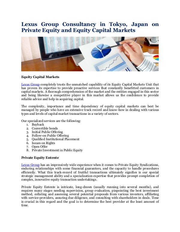 Private Equity and Equity Capital Markets