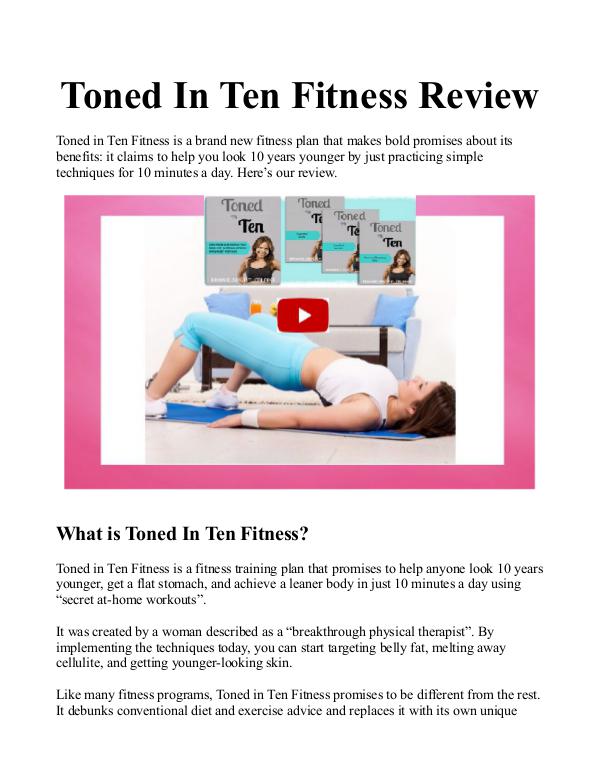 Toned In Ten PDF / eBook : Is Erin Nielsen's DVD Exercises Free Download?