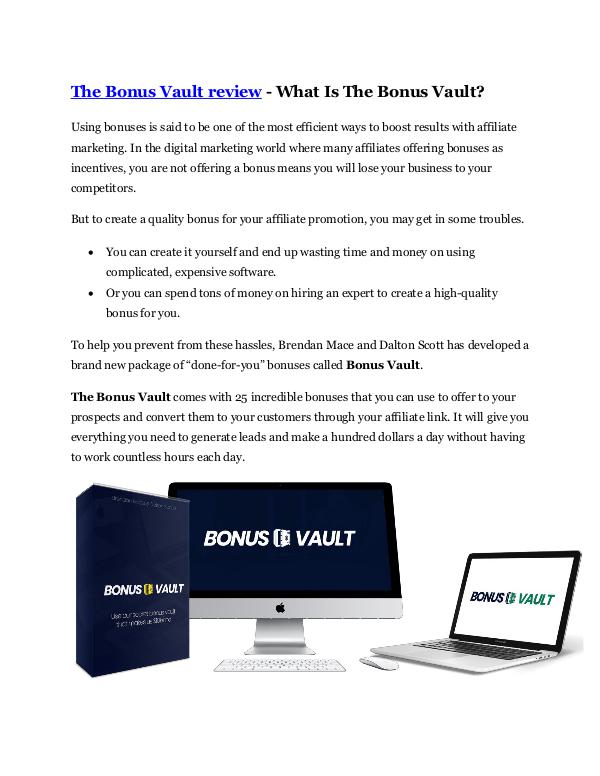 Marketing The Bonus Vault review & The Bonus Vault $22,600 b