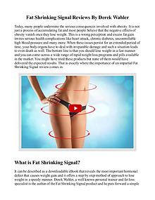 Fat Shrinking Signal Workout / Video, Derek Wahler Fitness Reviews