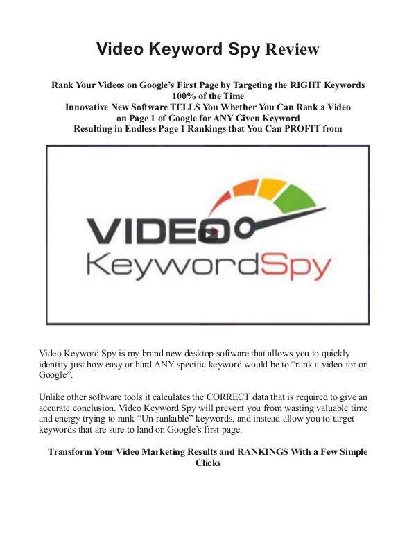 Video Keyword Spy Review Does Video Keyword Spy Work?