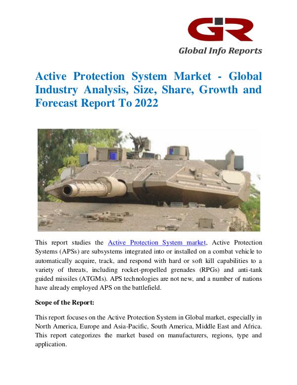 Global Info Research- market Research Reports Active Protection System Market