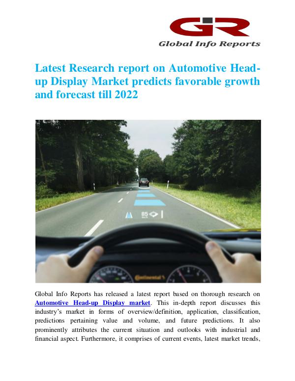 Global Info Research- market Research Reports Automotive Head-up Display Market