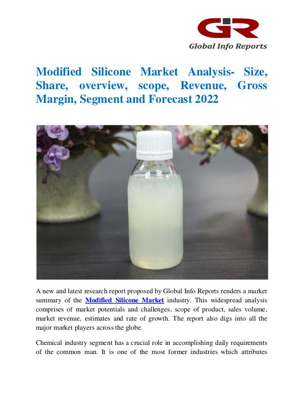Global Info Research- market Research Reports Modified Silicone Market