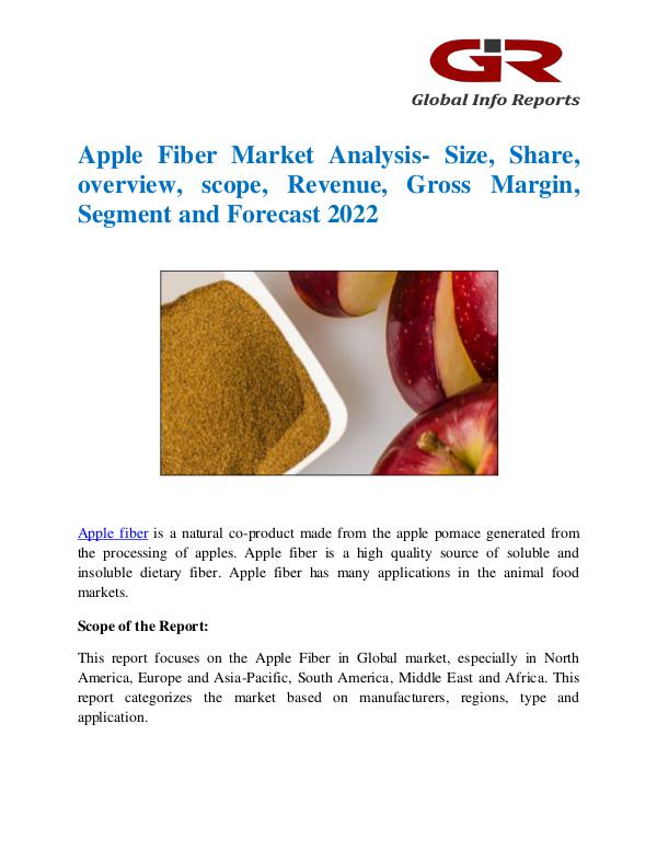 Global Info Research- market Research Reports Apple Fiber Market
