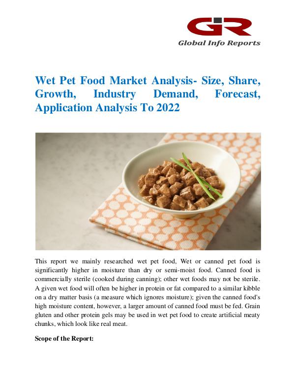 Global Info Research- market Research Reports Wet Pet Food Market
