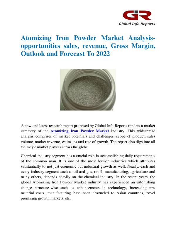 Global Info Research- market Research Reports Atomizing Iron Powder Market