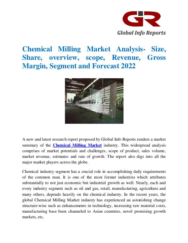 Global Info Research- market Research Reports Global Chemical Milling Market