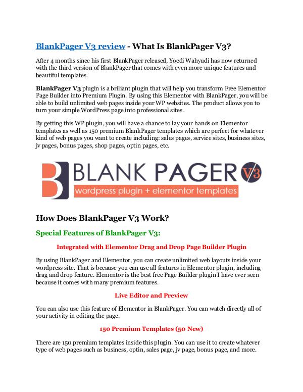 Marketing BlankPager V3 review demo and premium bonus