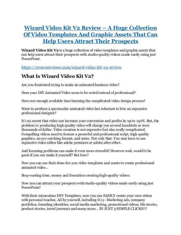Marketing Wizard Video Kit V2 Review & GIANT Bonus
