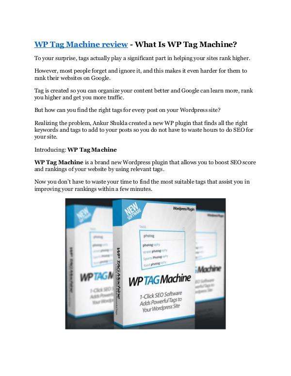 Marketing WP Tag Machine Review-$32,400 bonus & discount