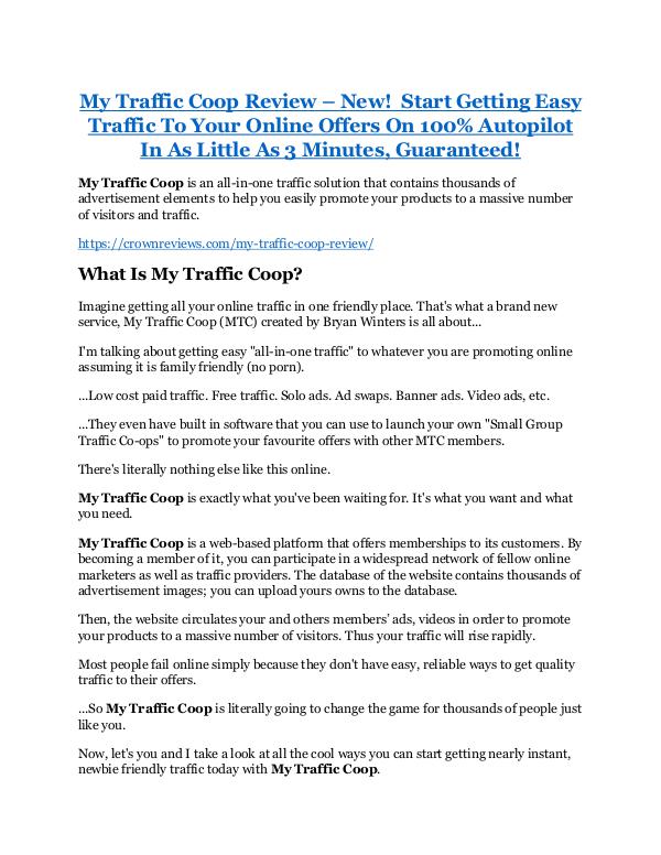 Marketing My Traffic Coop Review-(GIANT) bonus & discount