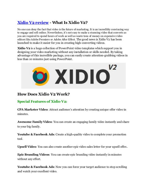 Xidio V2 review-(MEGA) $23,500 bonus of Xidio V2