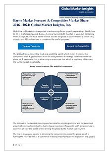 Global Barite Market Regional outlook, Industry Segments, Key factors
