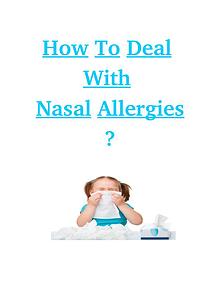 How to Deal with Nasal Allergies?