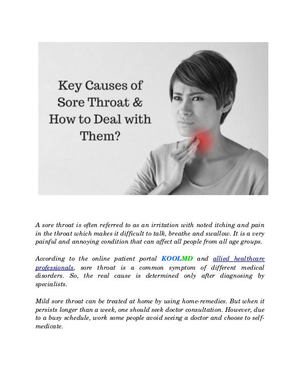 Key Causes of Sore Throat and How to Deal with Them? Key Causes of Sore Throat and How to Deal with The