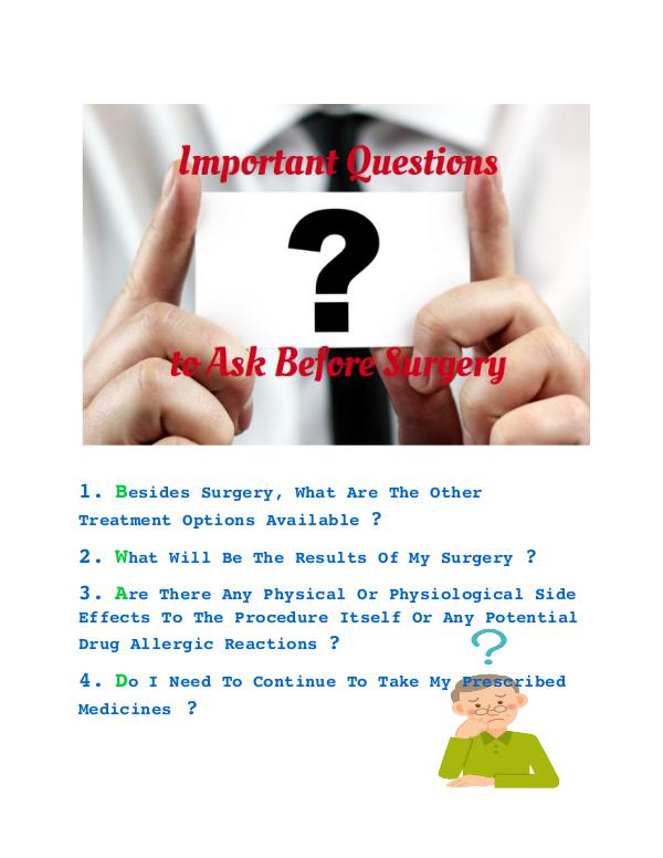 Important Questions to Ask Before Surgery