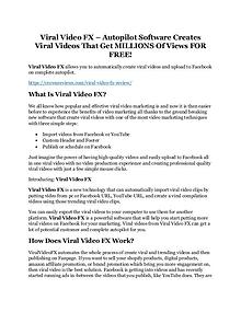 Viral Video FX review & Viral Video FX (Free) $26,700 bonuses