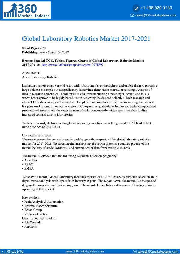 Market Research Laboratory-Robotics-Market-2017-2021