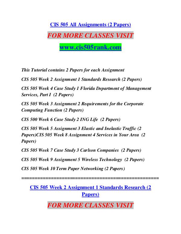 CIS 505 RANK Learn Do Live /cis505rank.com CIS 505 RANK Learn Do Live /cis505rank.com