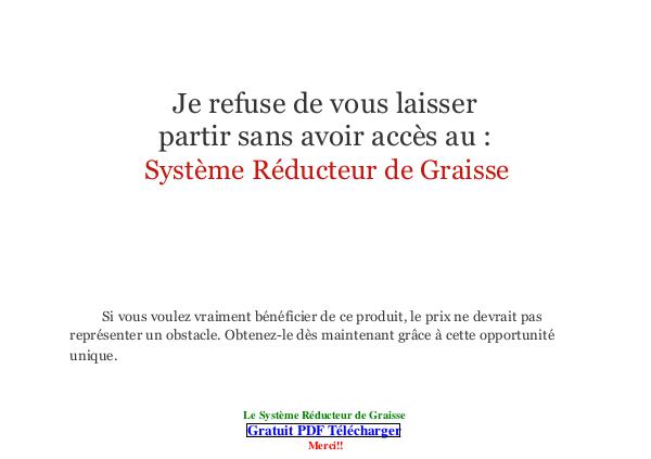 Reducteur de Graisse PDF / Livre Systeme Gratuit Wes Télécharger