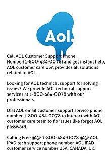 Consult @ 1-8OO-484-OO78 If AOL is Not Working Or AOL having issues