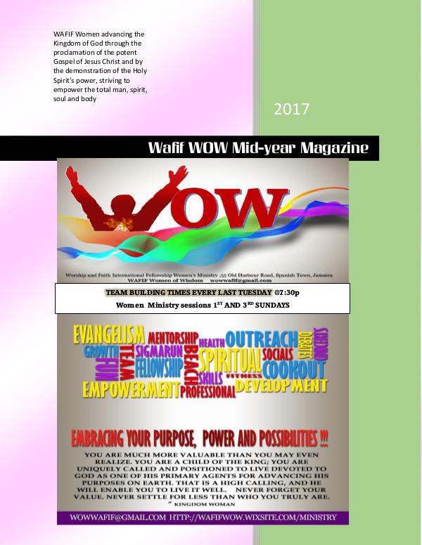 WAFIF WOW magazine WOW MAGAZINE Vol1 Issue1 2017