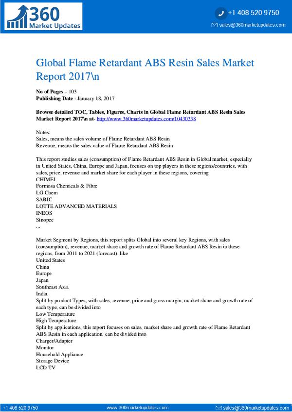 Report- Flame-Retardant-ABS-Resin-Sales-Market-Report-2017