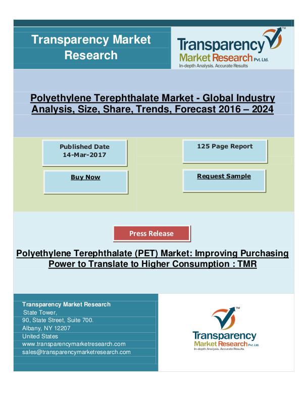 Polyethylene Terephthalate Market Research By 2024