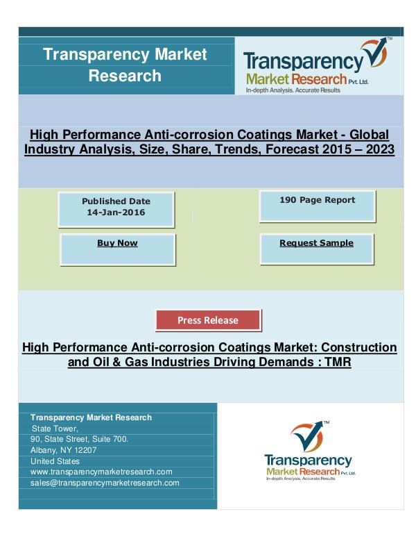 TMR_Research_Reports_2017 High Performance Anti-corrosion Coatings Industry