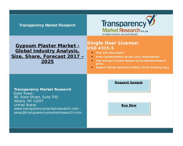 TMR_Research_Reports_2017 Gypsum Plaster Market - Global Industry By 2025