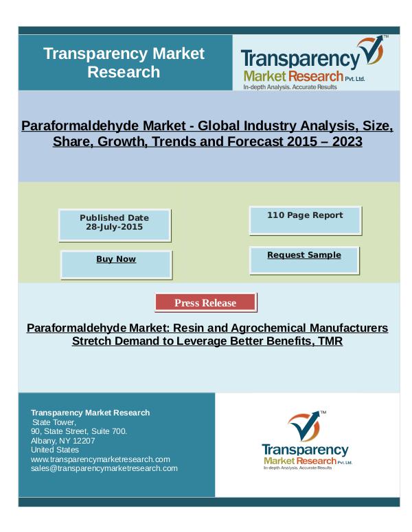 TMR_Research_Reports_2017 Paraformaldehyde Market: Resin and Agrochemical