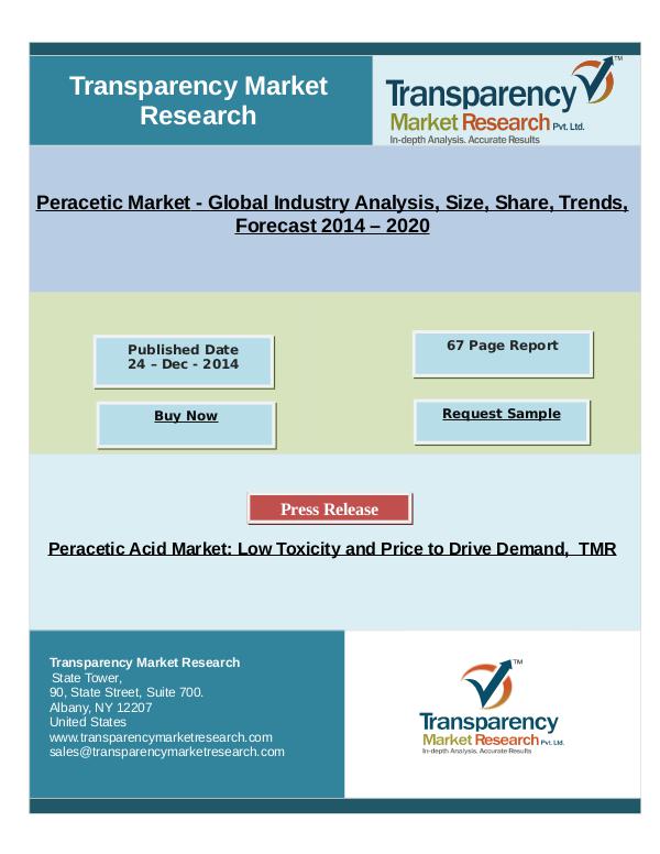 Peracetic Acid Market Global Industry Analysis2020