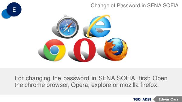 Change the password in SENA SOFIA Change of password.